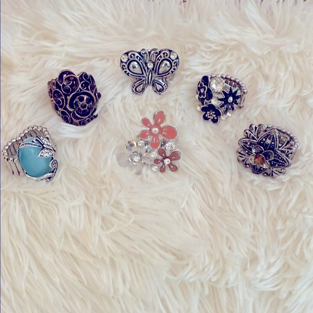 6 piece Paparazzi Women's Ring Collection